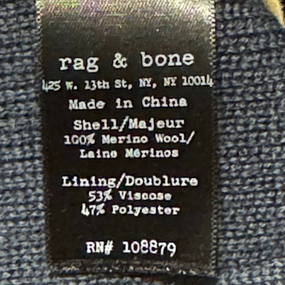 Rag & Bone Bromley Navy Structured Blazer Jacket Womens Small Designer - Picture 6 of 6